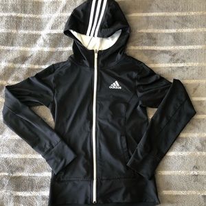 Adidas Boys Black Full Zip Hoodie